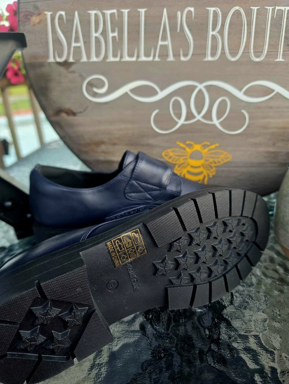 Dream Pairs Navy Hook-and-Loop School Loafers